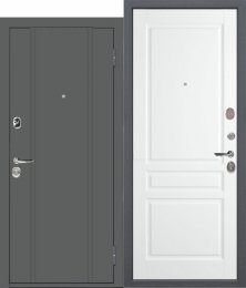 Входная дверь Порту Эмаль Графит/Эмаль белая